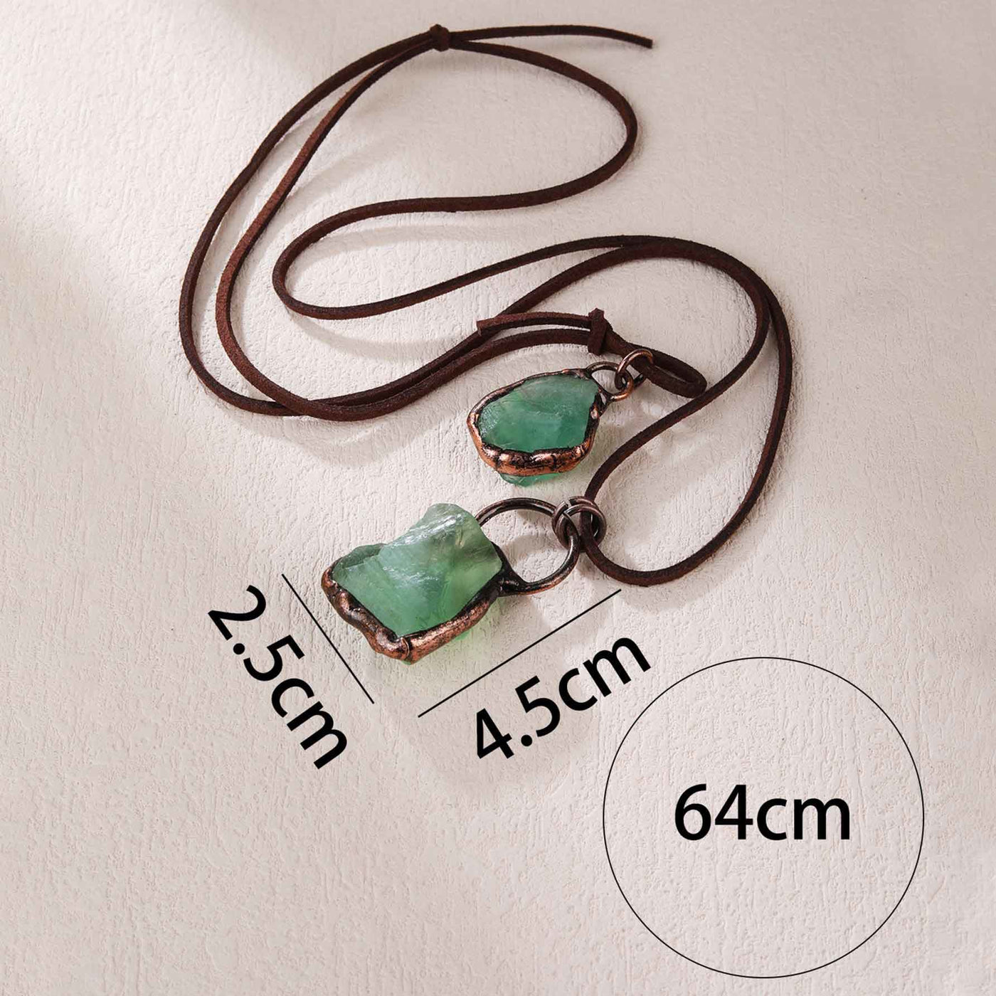 OlivenormaNatural Rough Stone Irregular Pendant Leather Rope Necklace