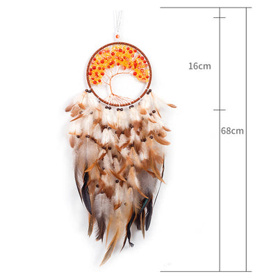 Olivenorma Acrylic Beads Tree of Life Feather Dream Catcher