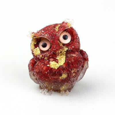 Olivenorma Natural Crystal Owl Gemstone Decoration - Red Coral+Foil - 2.28''(L) * 1.89''(W) * 1.53''(H) - image 52