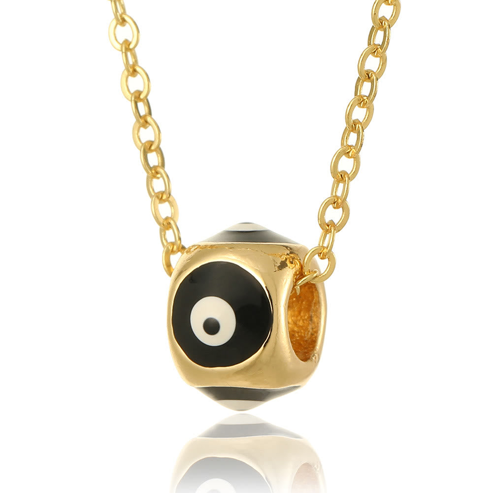 Olivenorma Oil Dripping Round Evil Eye Pendant Necklace