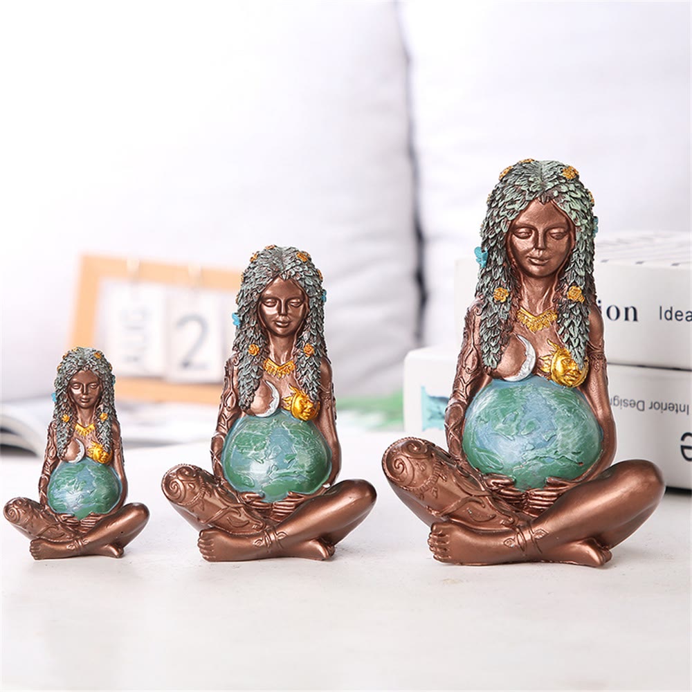 Olivenorma Resin Mother Earth Gaia Statue Ornament Decoration