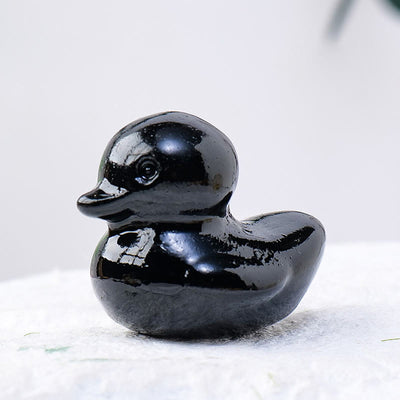 Olivenorma 1.2Inch Quartz Crystal Duck Carving Gemstone Decoration - Obsidian - image 10