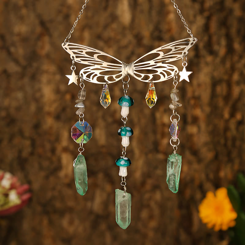 Olivenorma Crystal Butterfly Wings Sunshine Catcher Wind Chime