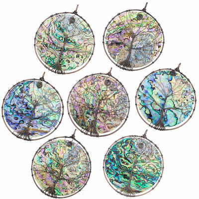 Olivenorma Abalone Shell Tree Of Life Hanging Ornament