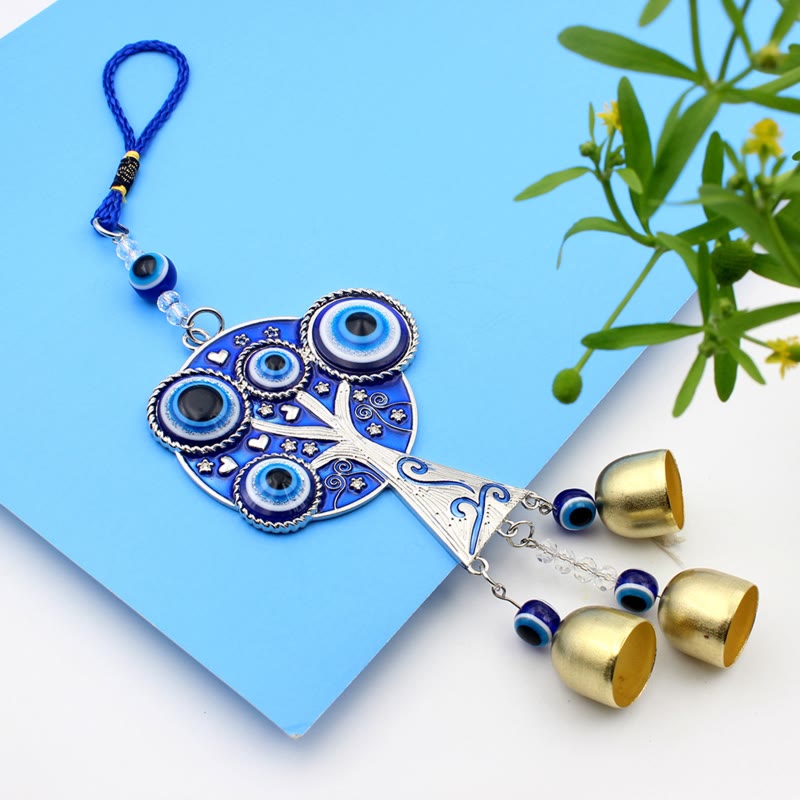 Olivenorma Blue Evil Eye Tree Of Life Windchime Wall Decor