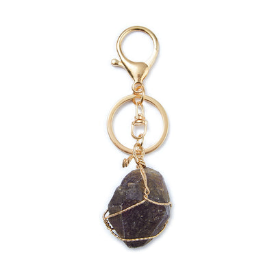 Olivenorma Raw Crystal Keychain Gemstone Pendant Keychain