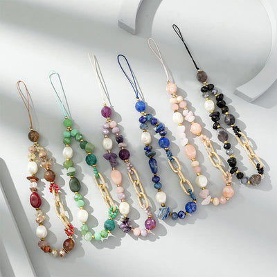Olivenorma Natural Irregular Stone Beaded Chain Phone Strap - image 1