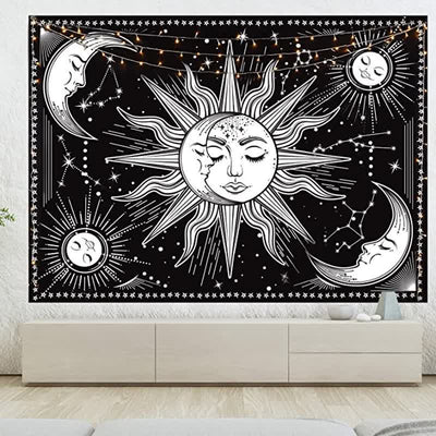 Olivenorma Sun And Moon Retro Art Yoga Wall Hanging Tapestry