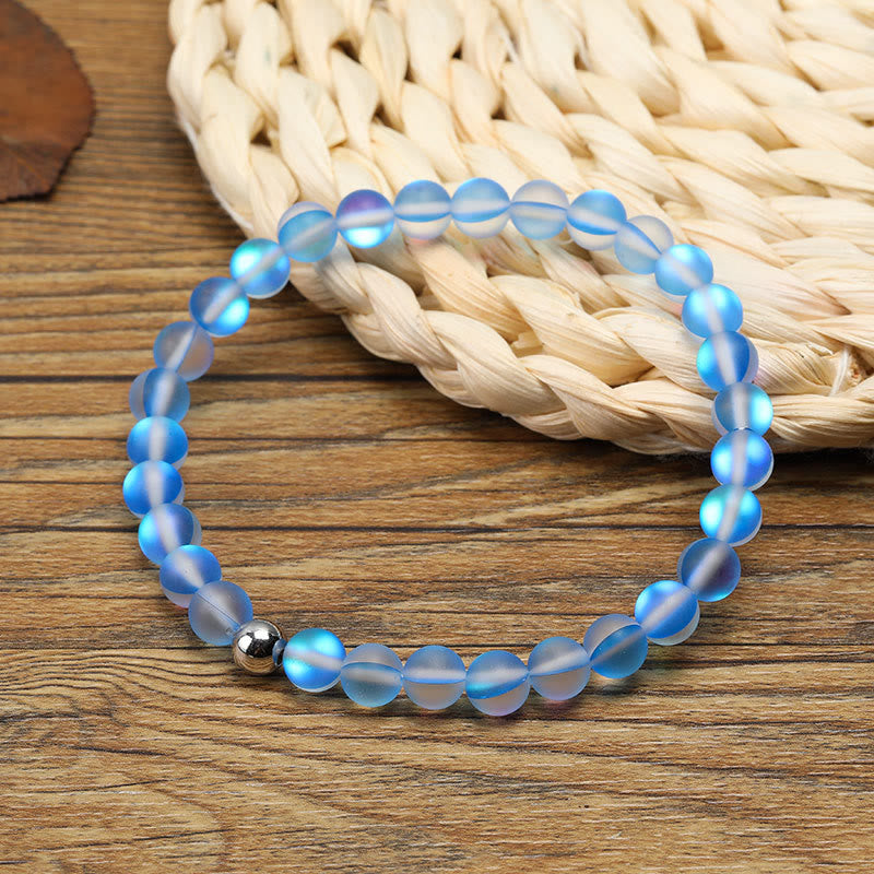 Olivenorma Blue Crystal Glass Bead Bracelet