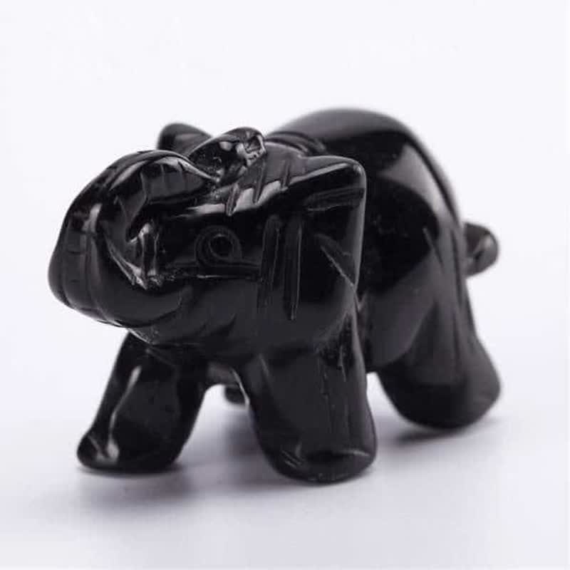 Olivenorma  Reiki Elephant Figurines Gemstone Decoration