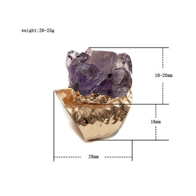 Olivenorma Retro Adjustable Natural Amethyst Ring