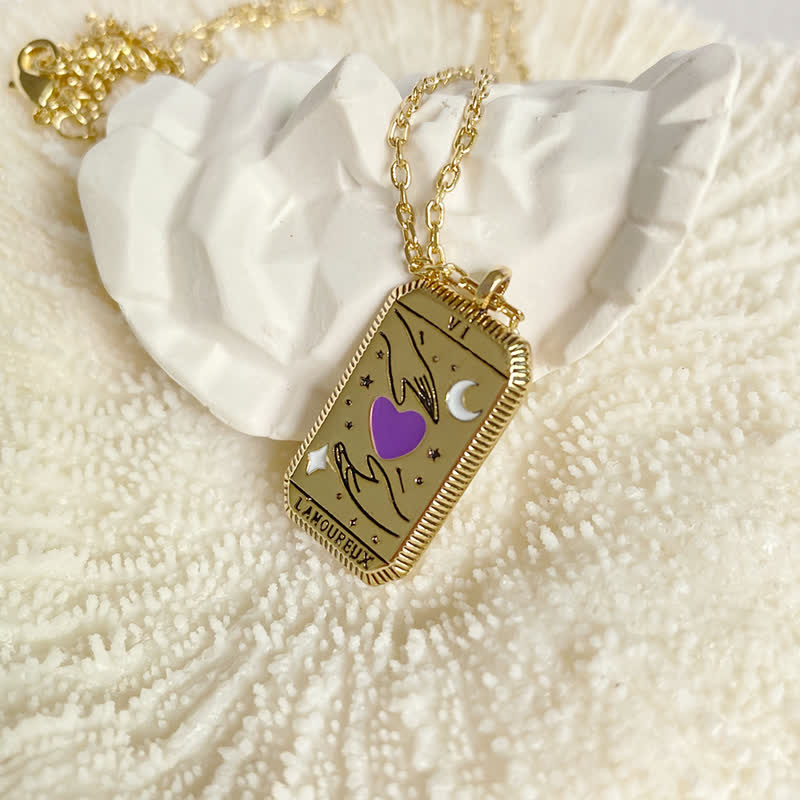 Olivenorma Divination Tarot Card Square Necklace