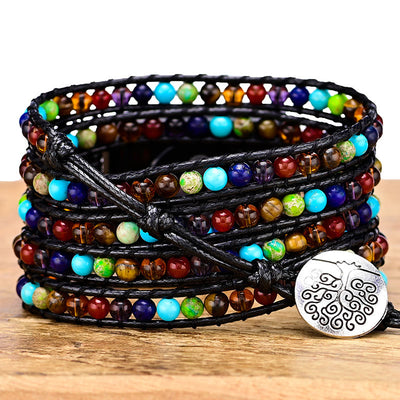 Olivenorma 5Layer Chakra Stone Handwoven Apple Watch Strap