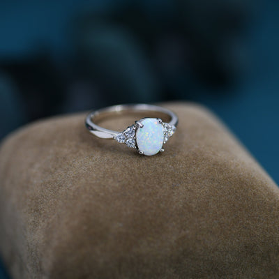 Olivenorma Delicate Oval Opal Ring