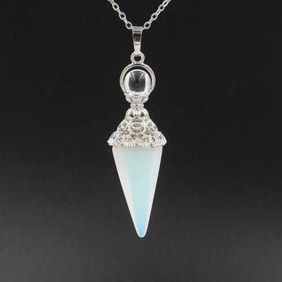 Olivenorma Healing Crystal Point Pendant Necklaces