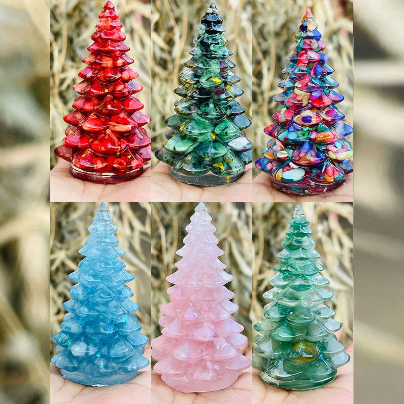 Olivenorma Christmas Tree Natural Crystal Stone Decoration