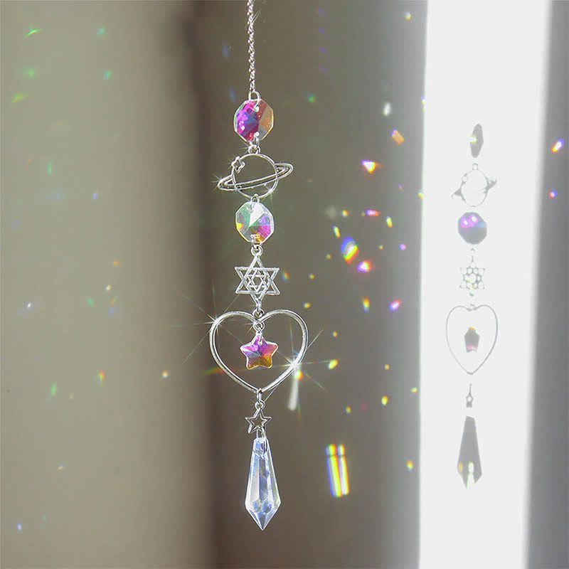 Crystal Moon And Star Suncatcher Dream Catcher