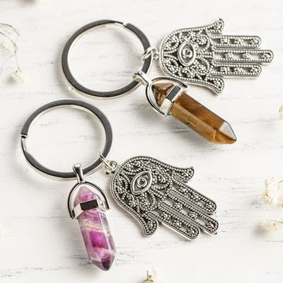 Olivenorma Inspiring Hamsa Hand Crystal Keychain