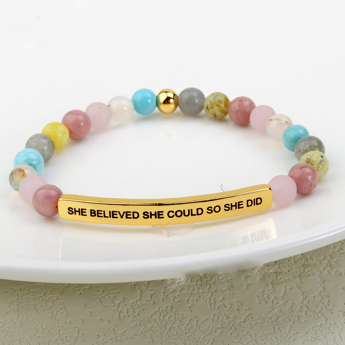 Olivenorma SHE BELIEVED SHE COULD SO SHE DID Engraving Bracelet