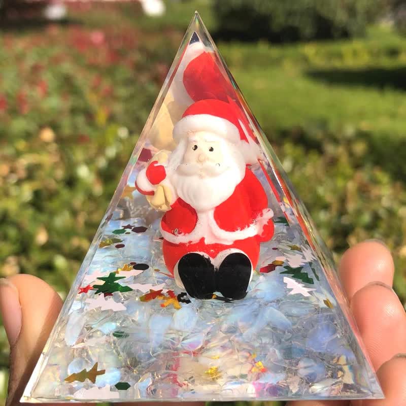 Olivenorma Christmas Santa With Moonstone Orgone Pyramid