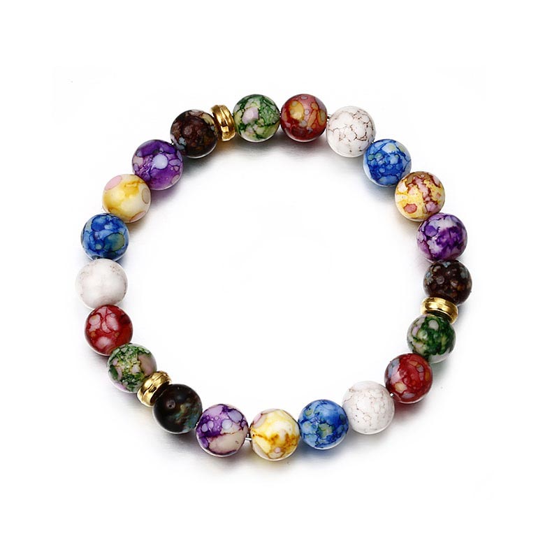 Colorful Agate Stone Seven Chakra Yoga Bracelet - #1 - image 1