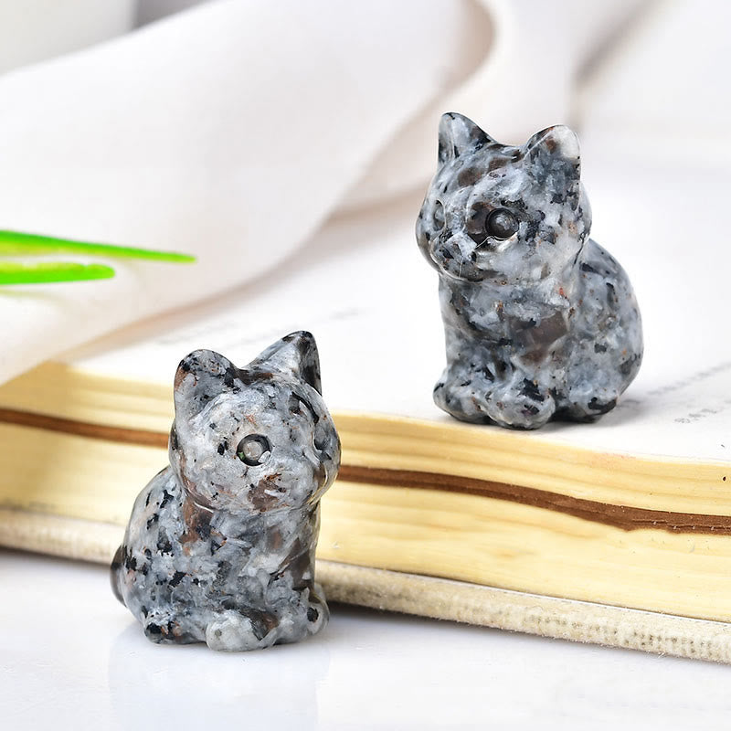 Olivenorma Crystal Kitten Stone Carving Crafts Gemstone Decoration - Yooperlite - image 18