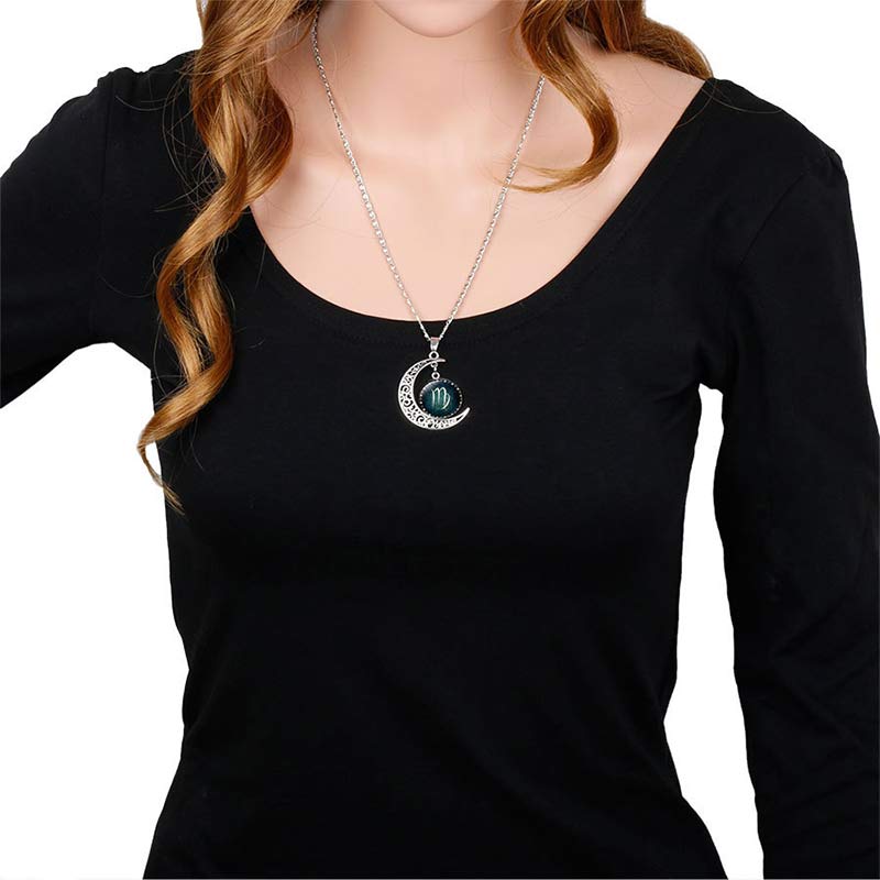 Olivenorma Moon Healing Zodiac Necklace