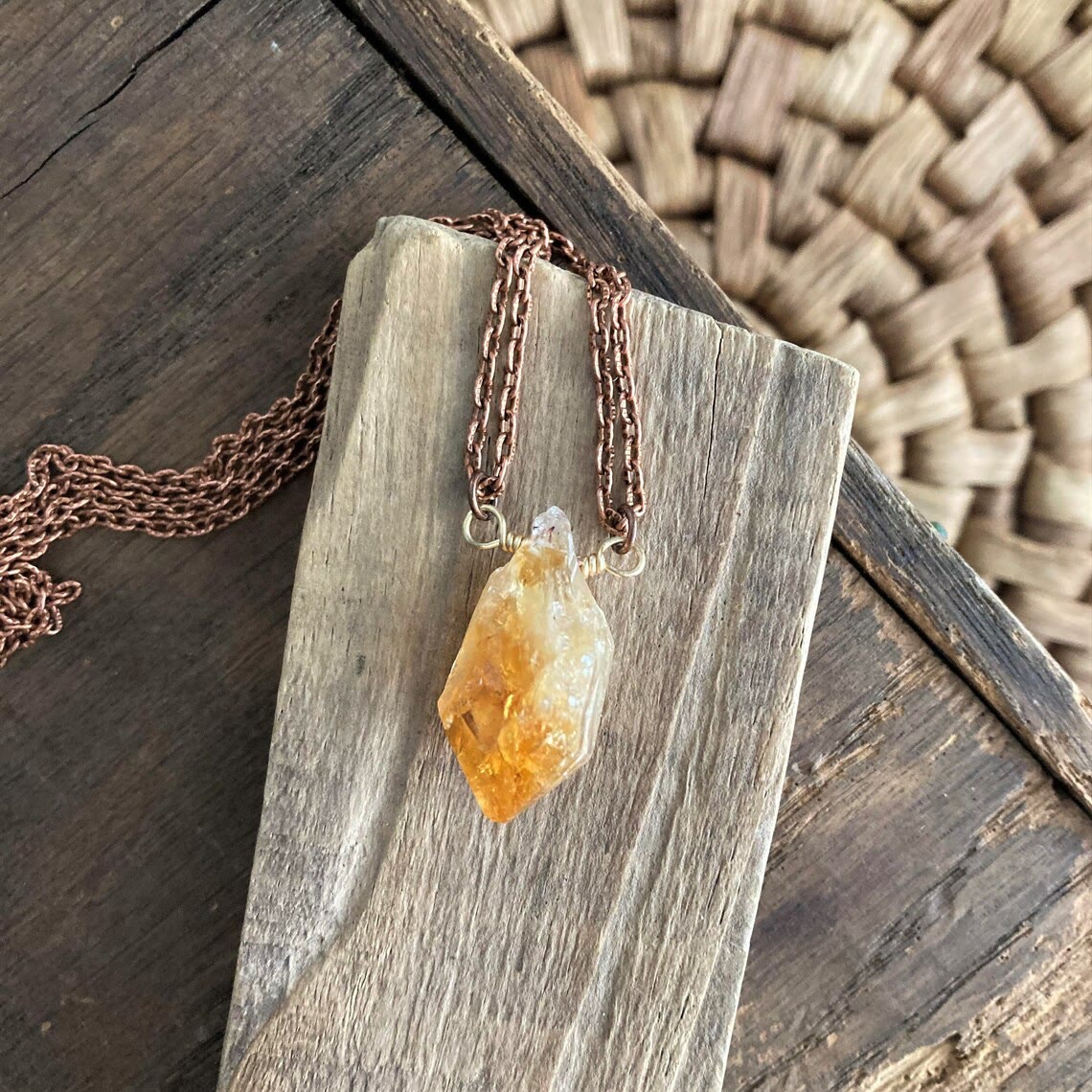 Olivenorma Natural Brazilian Citrine Pendant Necklace