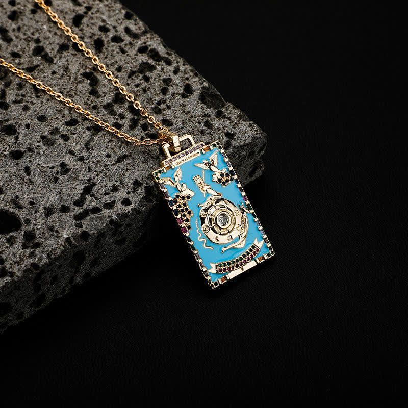 Olivenorma Enamel Major Tarot Card Necklace