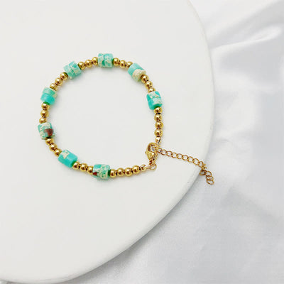 Olivenorma Bohemian Ethnic Stone Column Beaded Bracelet