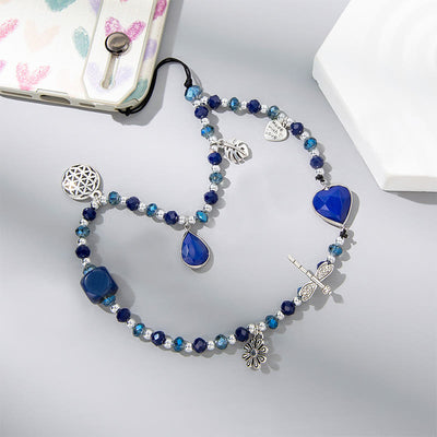 Olivenorma Crystal Pearl Drop Heart Shape Phone Strap - Sapphire - image 14