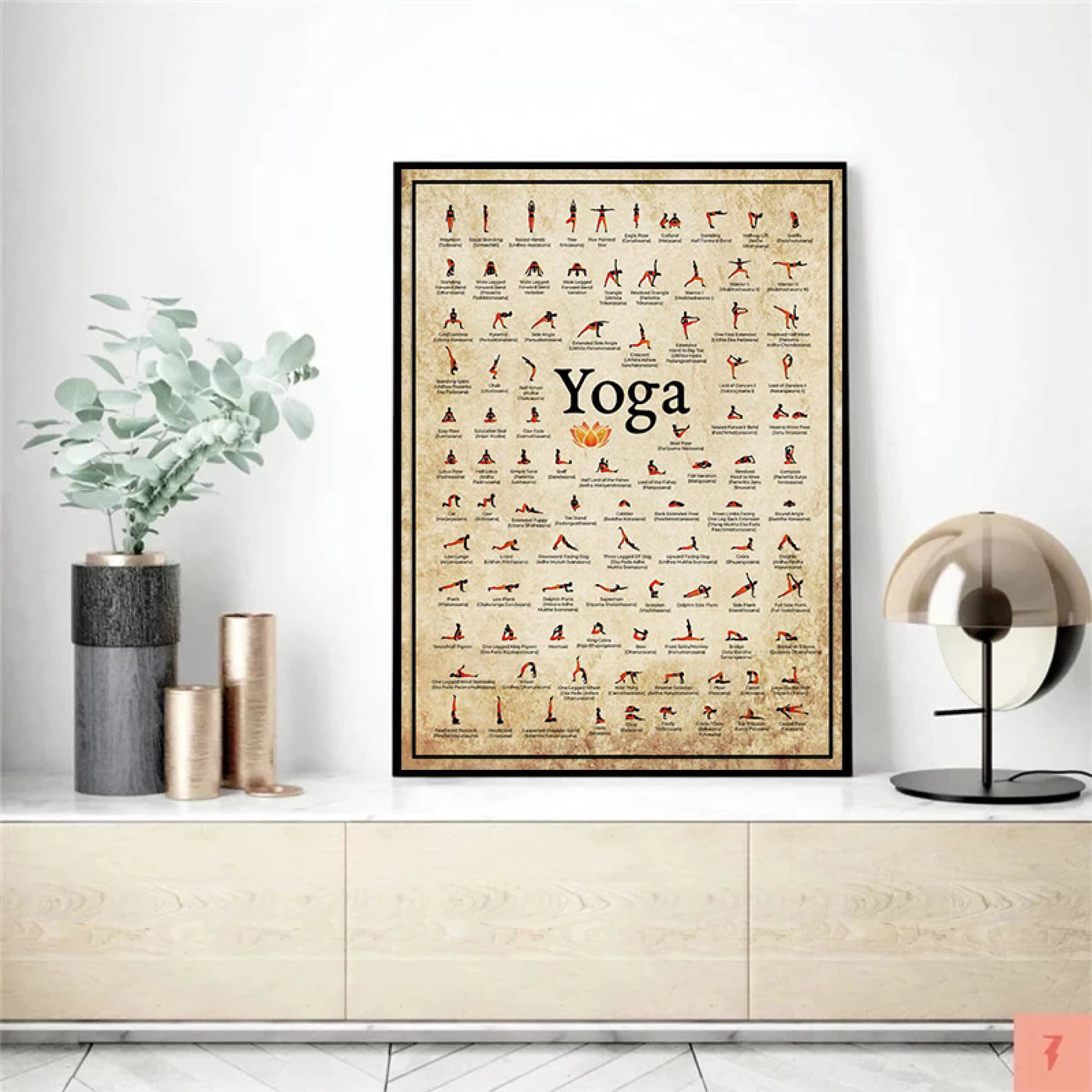 Olivenorma Gym Yoga Chart Pose Home Poster