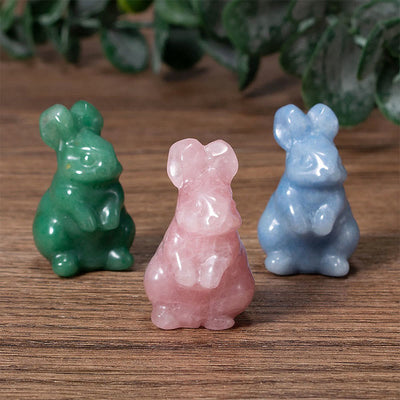 Olivenorma Charming Easter Bunny Crystal Figurine Gemstone Decoration