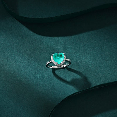 Olivenorma Heart Shape Paraiba Tourmaline Exquisite Ring