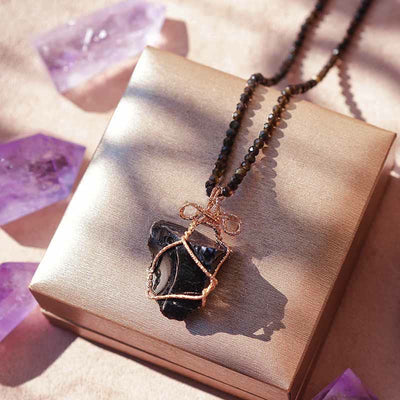 Olivenorma Natural Crystal Rough Handmade Pendant Necklace