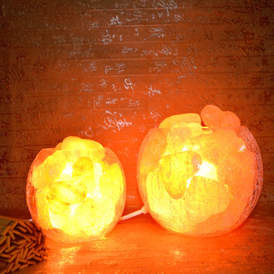 Olivenorma Creative Ice Cracked Glass Tank Himalayan Pink Salt Lamp