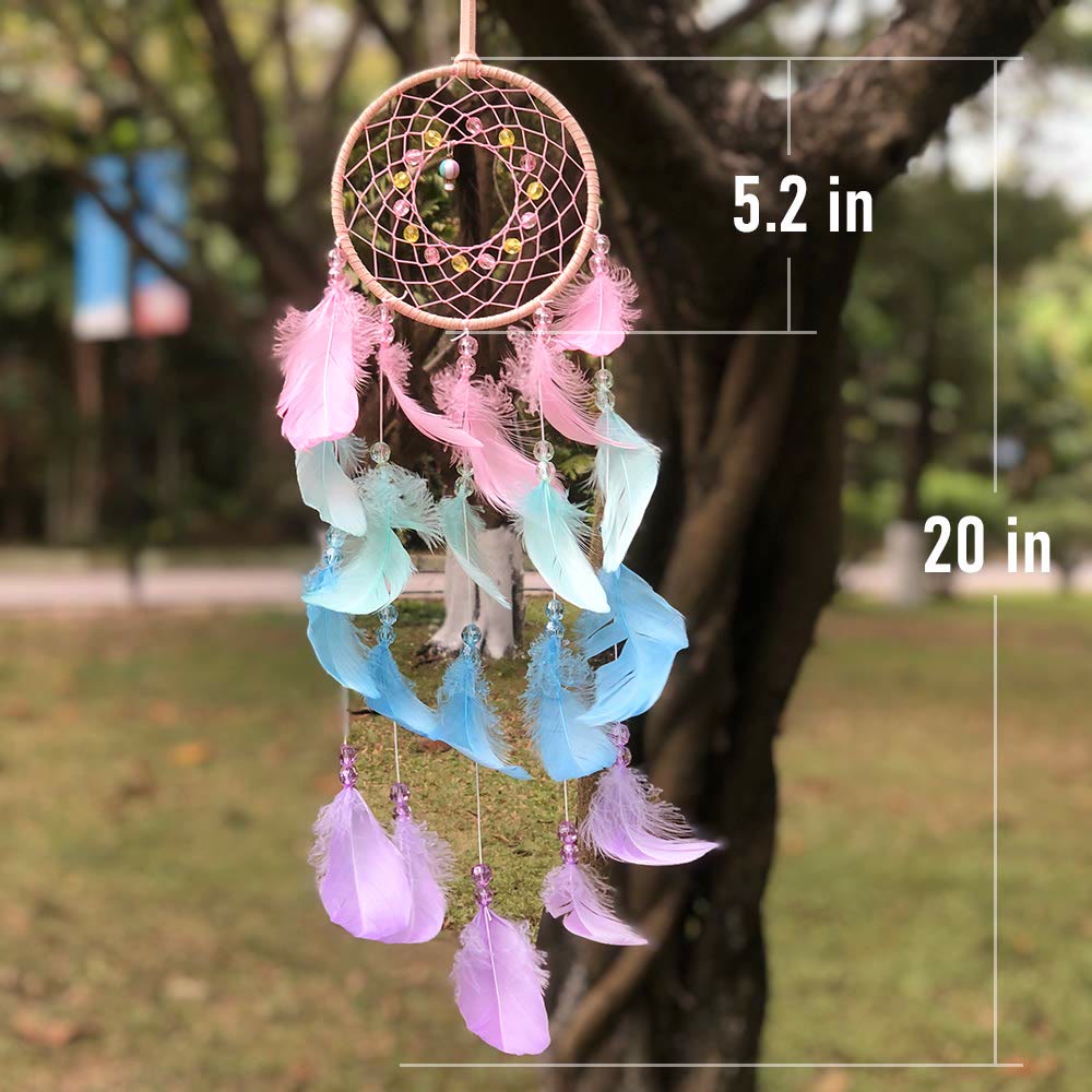 Olivenorma Colorful Acrylic Bead Feather Handmade Dream Catcher