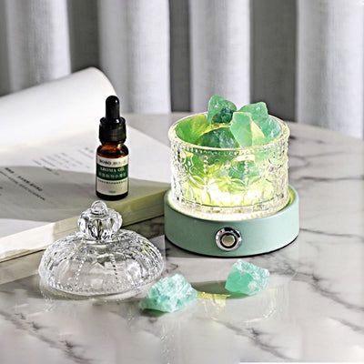 Olivenorma Rose Quartz Amazonite Clear Crystal Aromatherapy Lamp