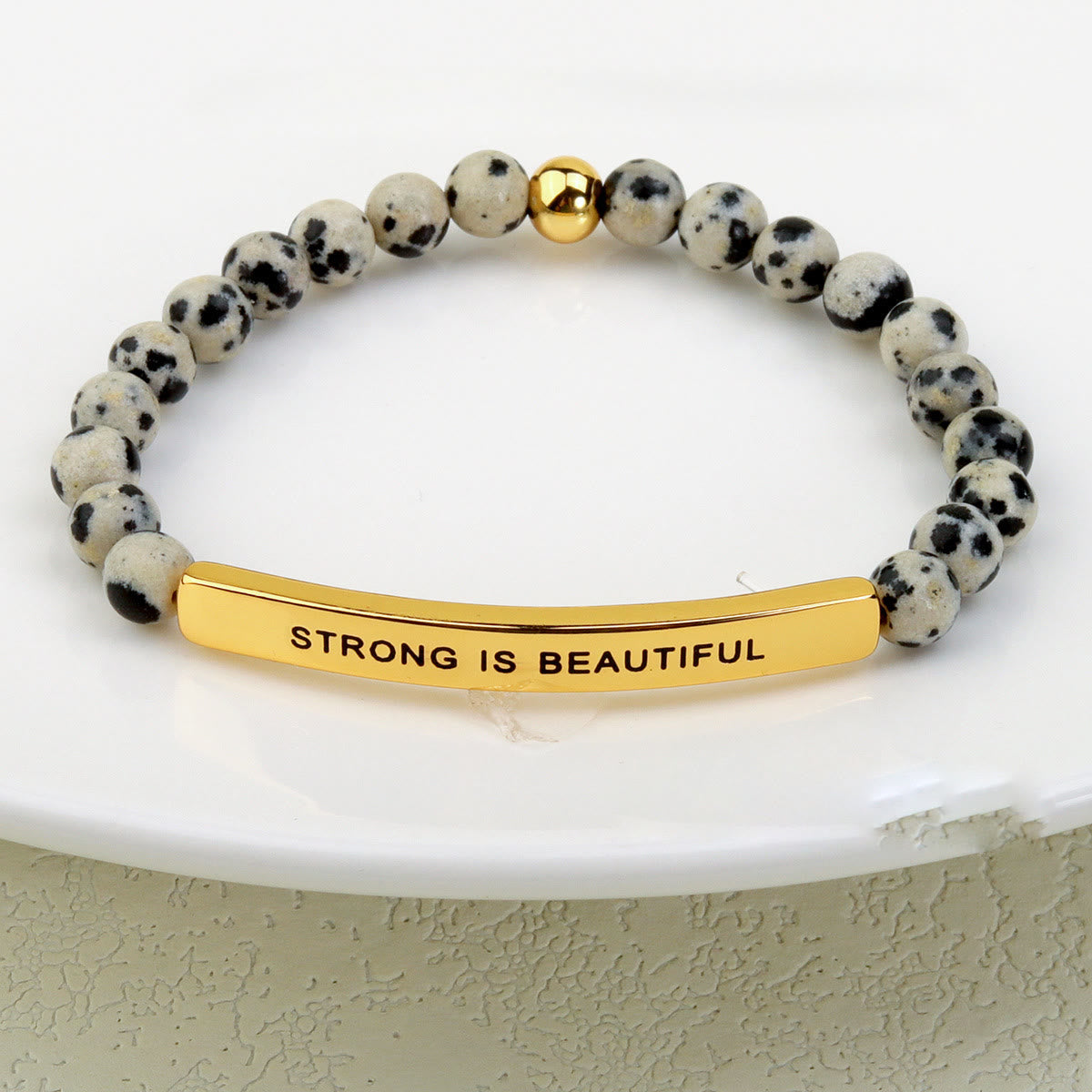 Olivenorma STRONGU IS BEAUTIFUL Engraving Bracelet