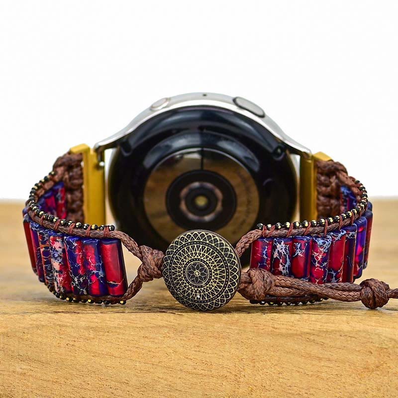 Olivenorma Rose Red Blue Emperor Stone Samsung Strap Wrap Bracelet