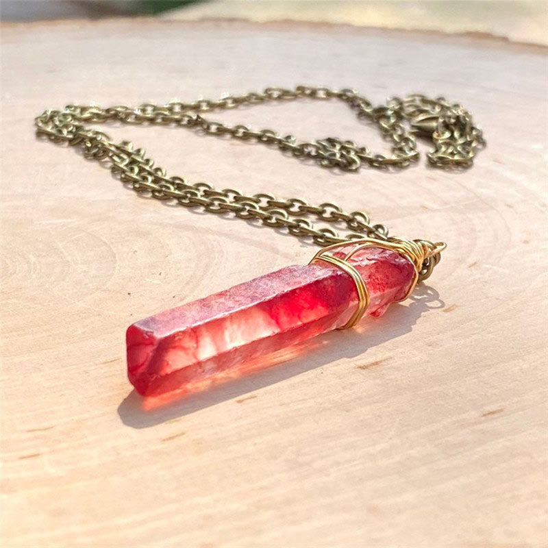 Olivenorma Healing Red Crystal Necklace