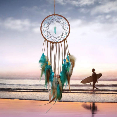 Olivenorma Turquoise Handmade Traditional Feather Dream Catcher - image 3