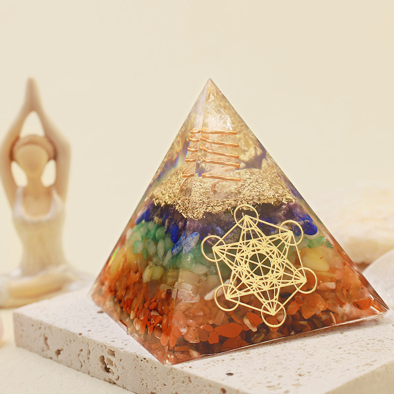 Olivenorma Chakra Metatron's Cube Healing Orgone Pyramid