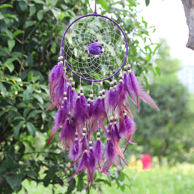 Olivenorma Large Purple Creative Style Rose Dream Catcher