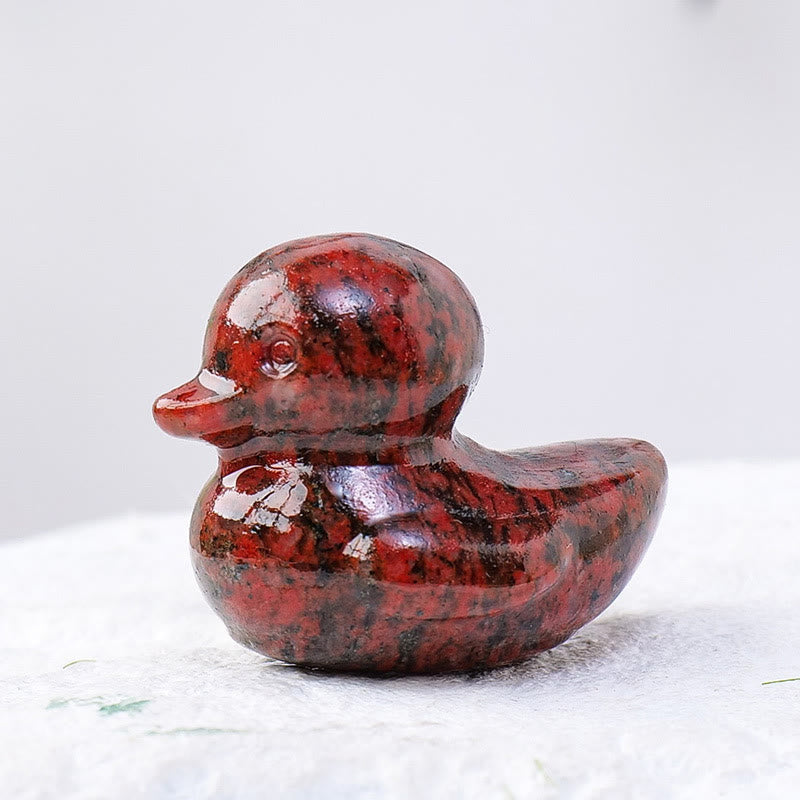 Olivenorma 1.2Inch Quartz Crystal Duck Carving Gemstone Decoration - Red Obsidian - image 17