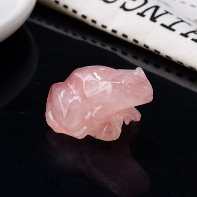 Olivenorma Natural Gemstone Carved Frog Statue Gemstone Decoration