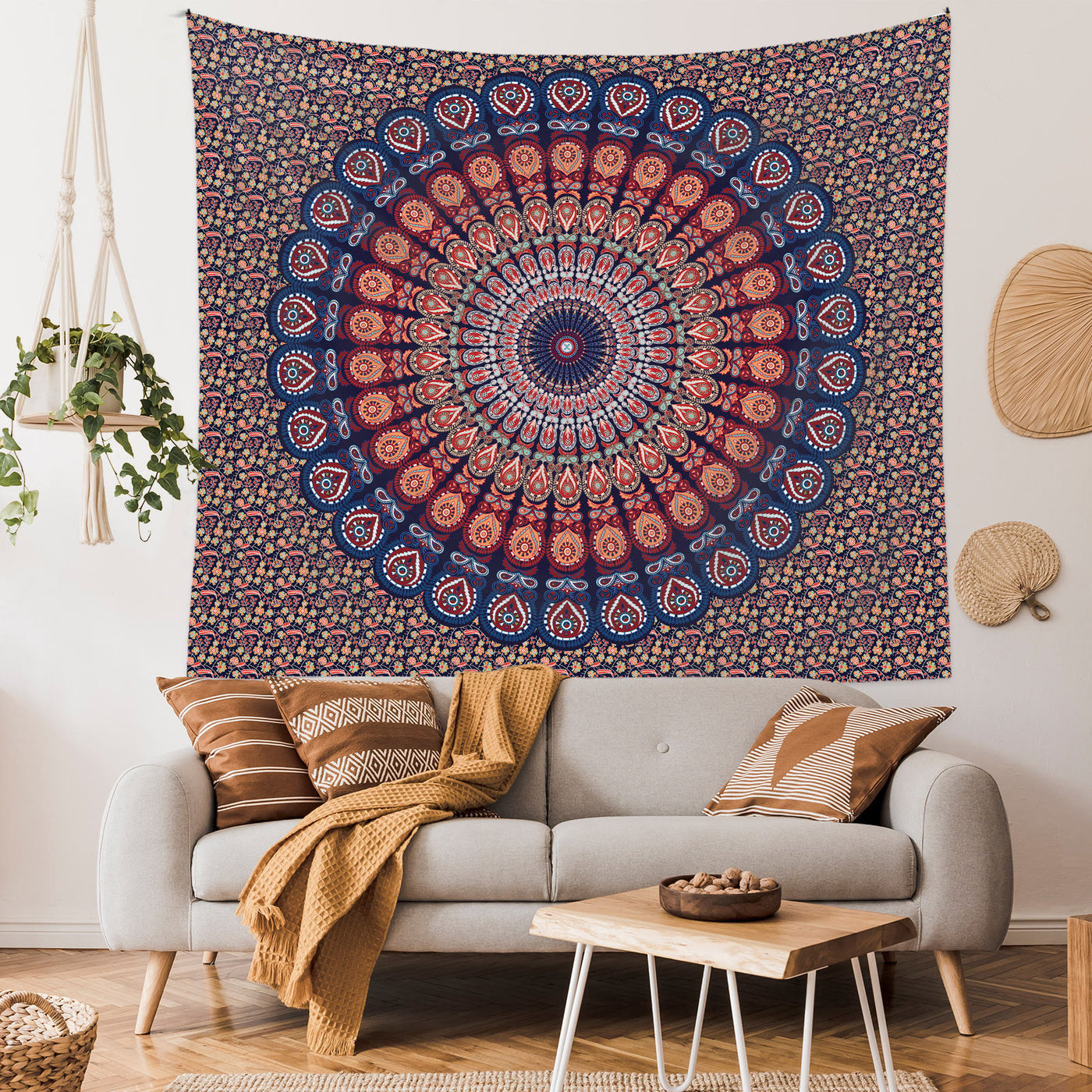 Olivenorma Mandala Peacock Pattern Tapestry