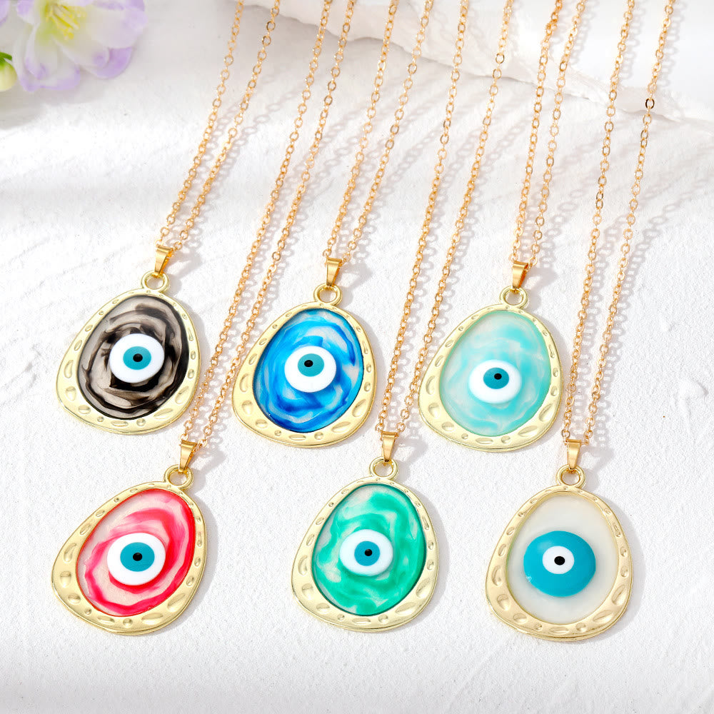 Olivenorma Multicolor Epoxy Evil Eye Necklace