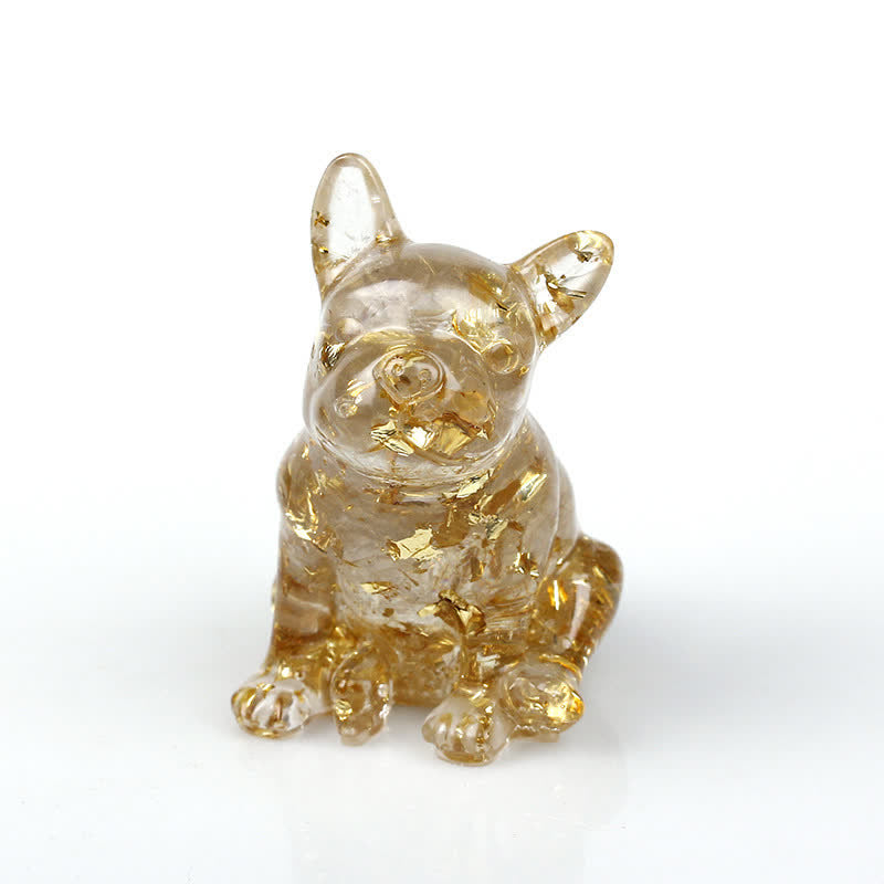 Olivenorma Crystal French Bulldog Gemstone Decoration