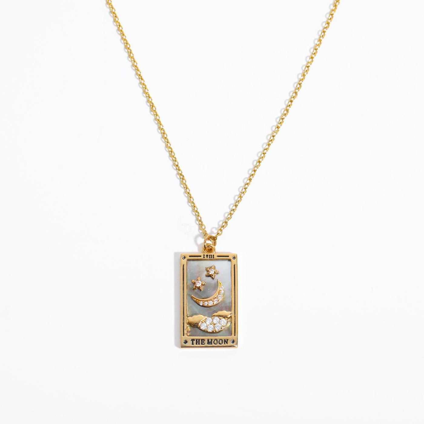 Olivenorma Zircon Electroplated Gold Tarot Oil Drop Necklace